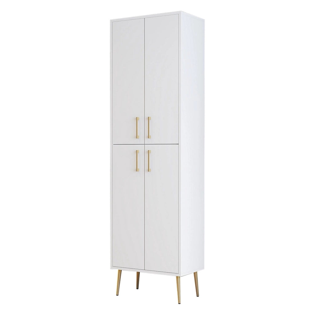 Laino, Armadio Multiuso Grande 6 Ripiani, 60x202h cm Bianco