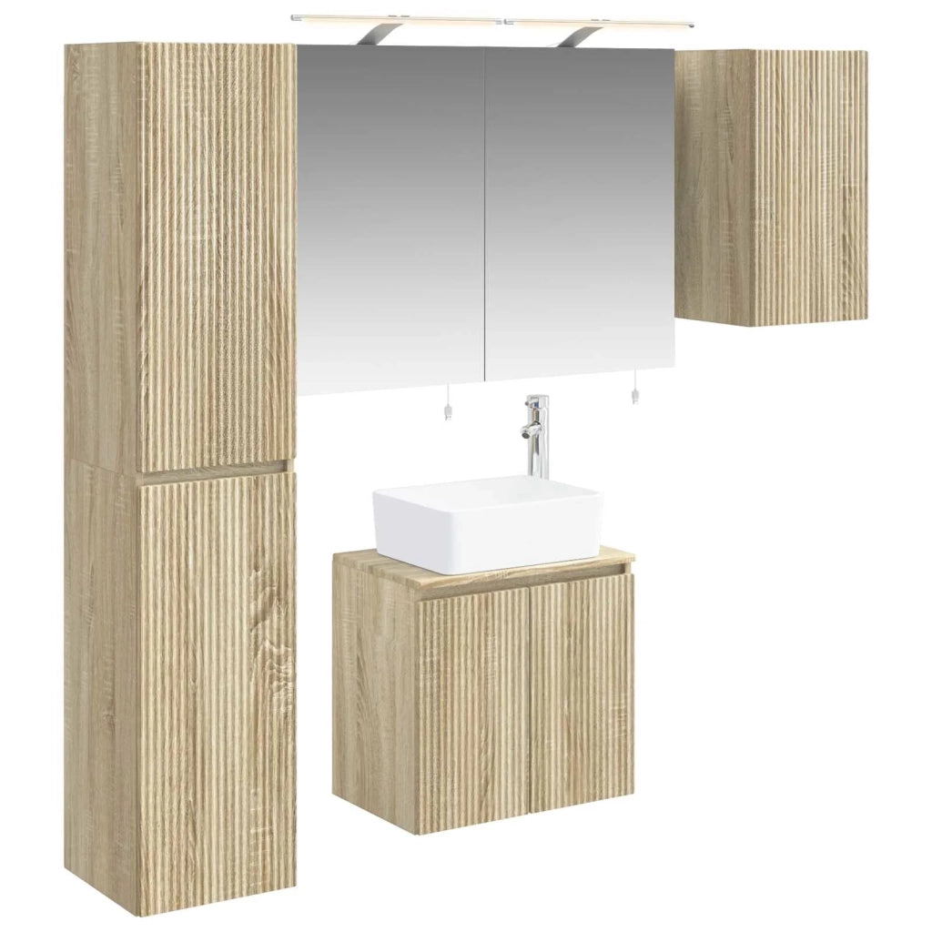Set di Armadi da Bagno 5 pcs Rovere Sonoma 50 x 14,5 x 70 cm 3407313