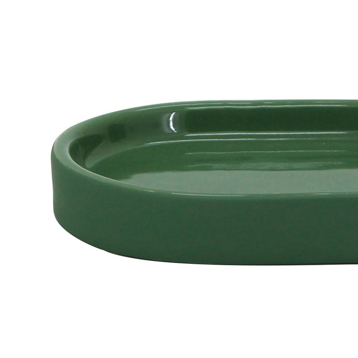 Portasapone verde scuro in ceramica - Serie Green
