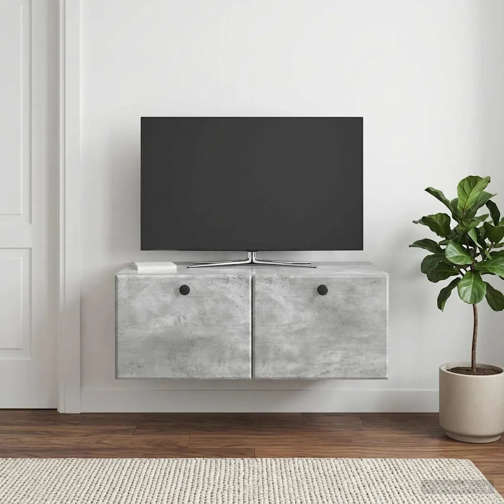 Mobile Porta TV da Muro 78,5 x 41 x 30 cm Grigio Cemento 899198
