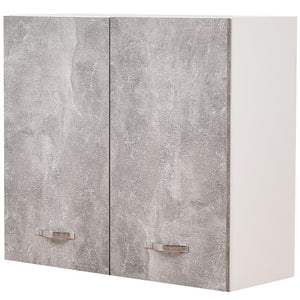 Pensile da Cucina Armadio Sospeso da Parete Doppia Anta Colore Grigio Cemento