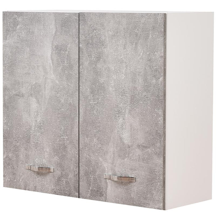 Pensile da Cucina Armadio Sospeso da Parete Doppia Anta Colore Grigio Cemento