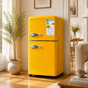 FRIGORIFERO DOPPIA PORTA 60 L Giallo in plastica e acciaio