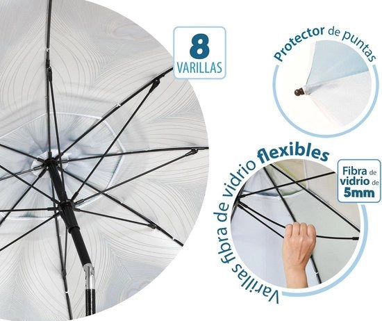 Ombrellone da spiaggia Ø 180 cm in alluminio modello con 50+ protezione UV - Blu chiaro
