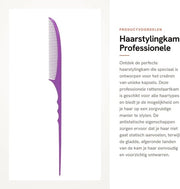 Kam per Capelli Professionale con Antistatismo - Manico Ergonomico - Adatto a Tutti i Tipi di Capelli - Forma Liscia e Arrotondata - Kam per Capelli