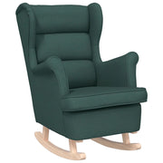 Poltrona | Sedia a Dondolo Verde Scuro 74x90x102 cm in Tessuto