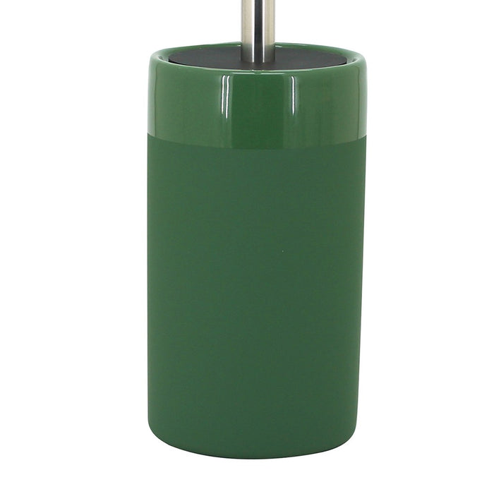 Porta scopino d'appoggio verde scuro in ceramica - Serie Green