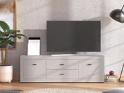 Nalles, Mobile Porta tv 2 Cassetti, 166.5x41.5x53.5h cm Bianco Crema