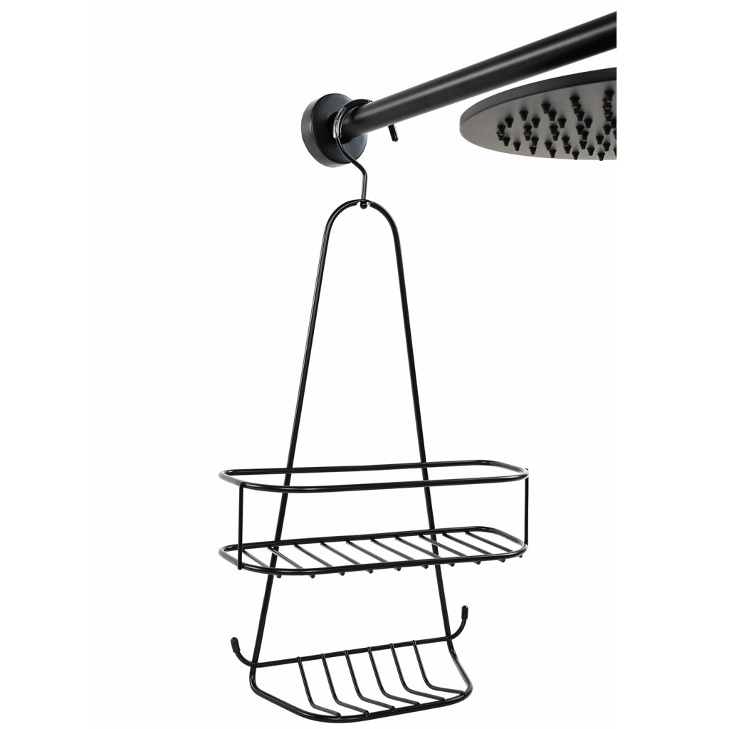 Contenitore Doccia da Appendere Nero Opaco in Acciaio Verniciato Mod. New Chrome Black