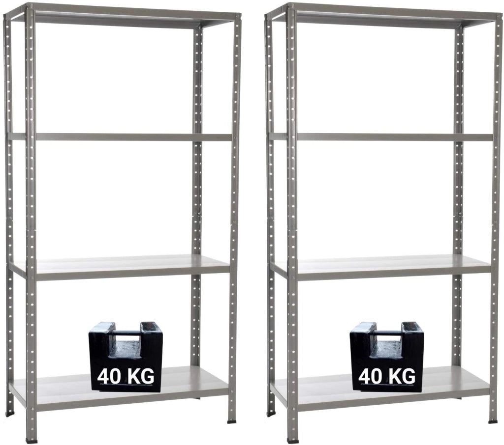 GRIMA PACCO DOPPIO CON 2 SCAFFALI COMPLETI 75 X 30 X 138 CM 4 RIPIANI 40 KG