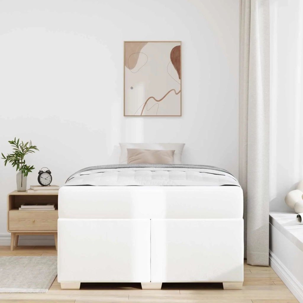 Struttura del letto con materasso Bianco 120 x 190 cm Tessuto