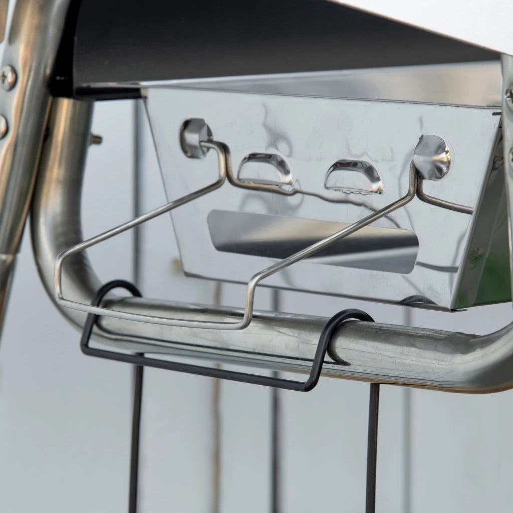 EasyComfort Barbecue a Carbonella con Griglia e Piastra di Cottura, Cestino e Ripiani, 107x63x75cm, Nero