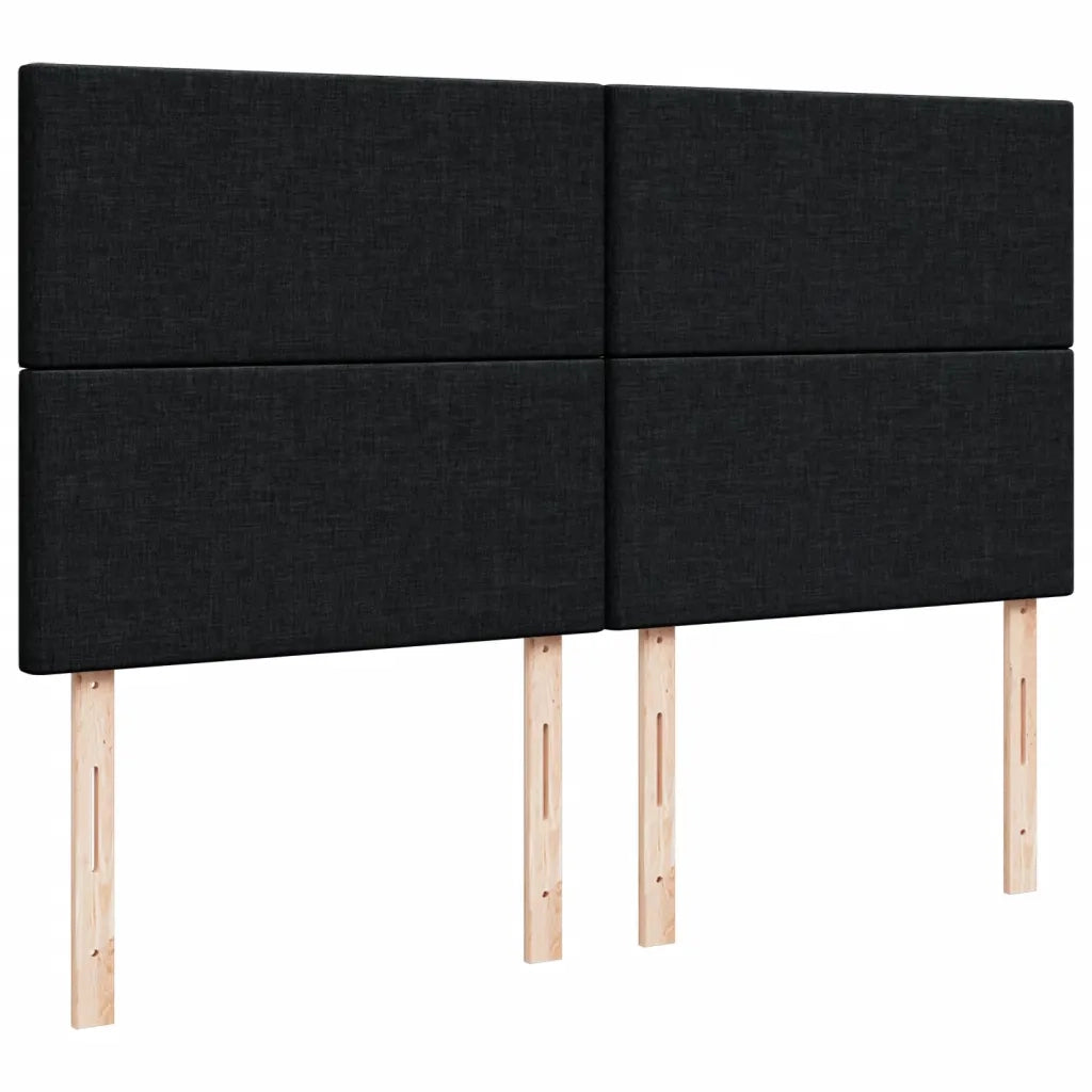 Giroletto a Molle con Materasso Nero 200x200 cm in Tessuto