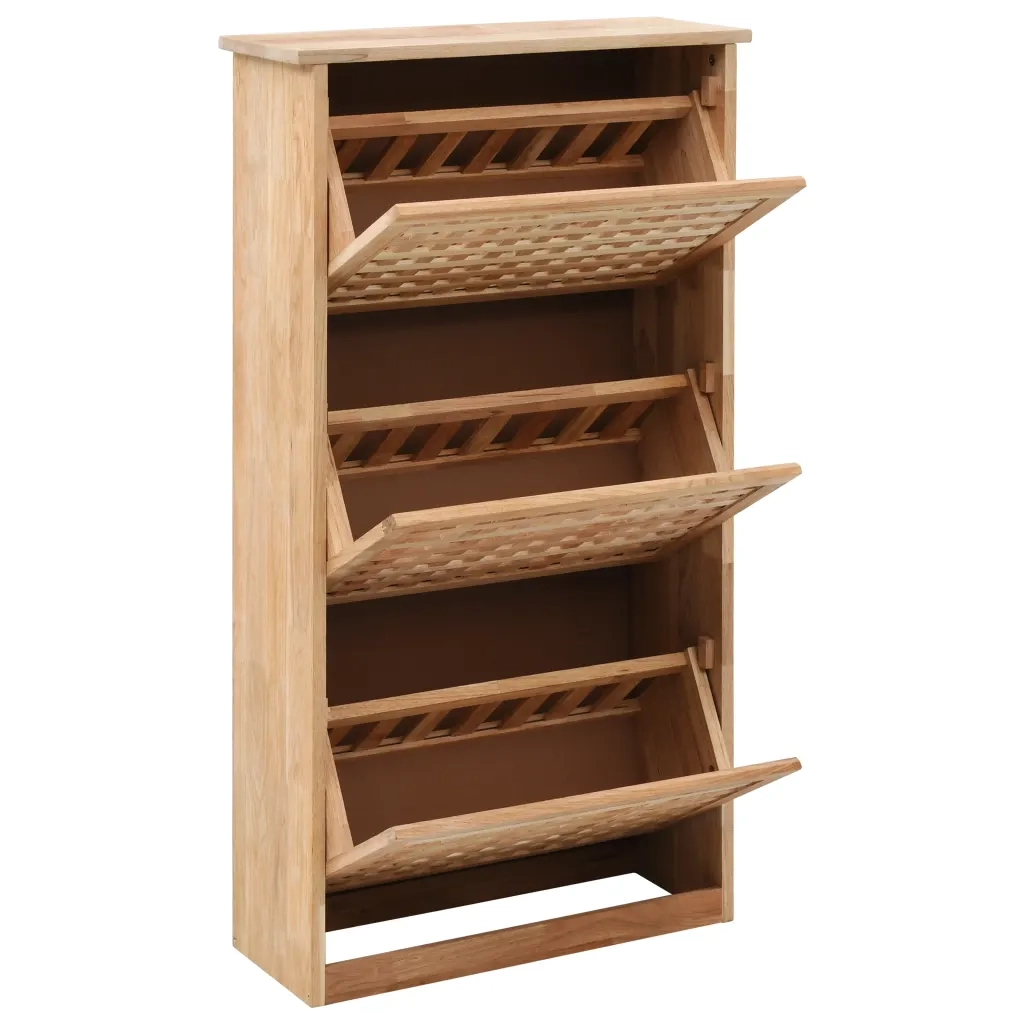 Panca con Scarpiera | Mobile per scarpe 55x20x104 cm in Legno Massello di Noce