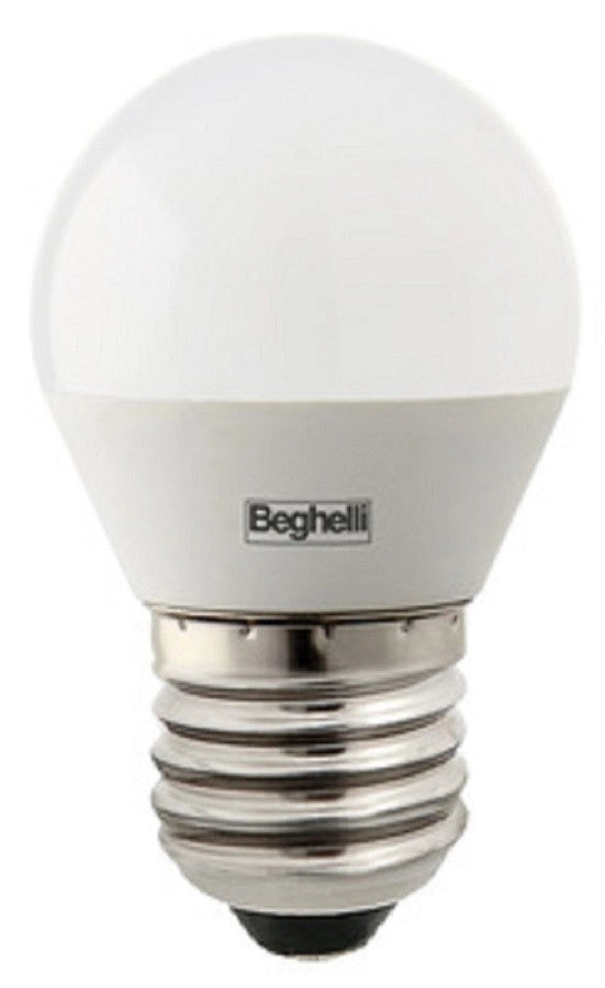 LAMPADA 10PZ BEGHELLI LED 56821 SFERA E27 W5 FREDDA 6500K LAMPADINA