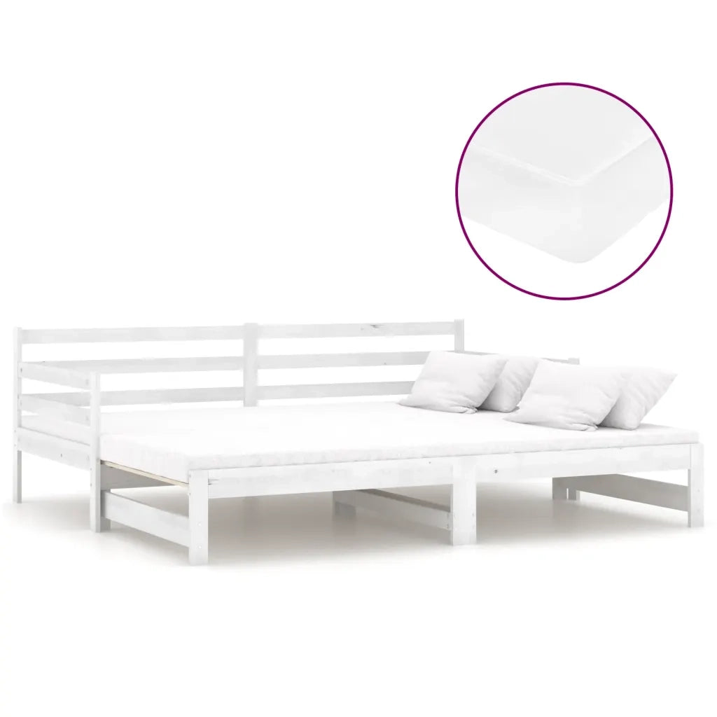 vidaXL Dormeuse Estraibile 2x(90x200) cm Bianca in Massello di Pino