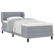 Letto singolo | Letto per adulti | Letto a molle con materasso Grigio chiaro 90 x 190 cm Tessuto