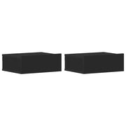 Comodini Pensili 2 pz-Set di 2 Tavolino da notte Neri 40x30x15 cm in Legno Multistrato