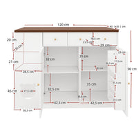 Isola cucina per animali - Xylo - 120x70x90cm bianco/noyer