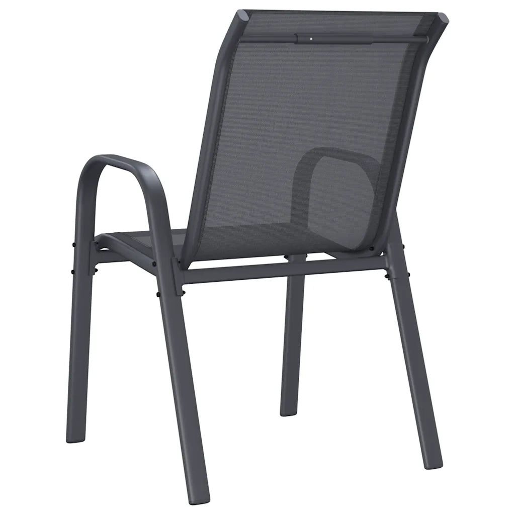 Sedie da Giardino Impilabili 4 pz | Sedie da Esterno in Tessuto Textilene Grigio