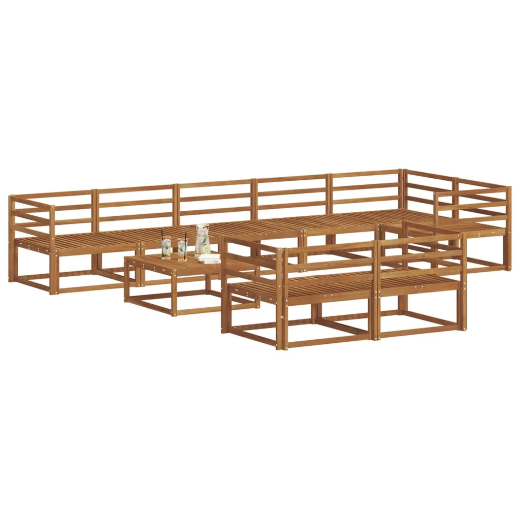 Set di divani da esterno 9 pcs Naturale