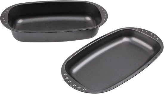 Piatto per grigliare con coperchio - rivestimento antiaderente - 1 pezzo - acciaio antracite - 37 x 20 x 7 cm