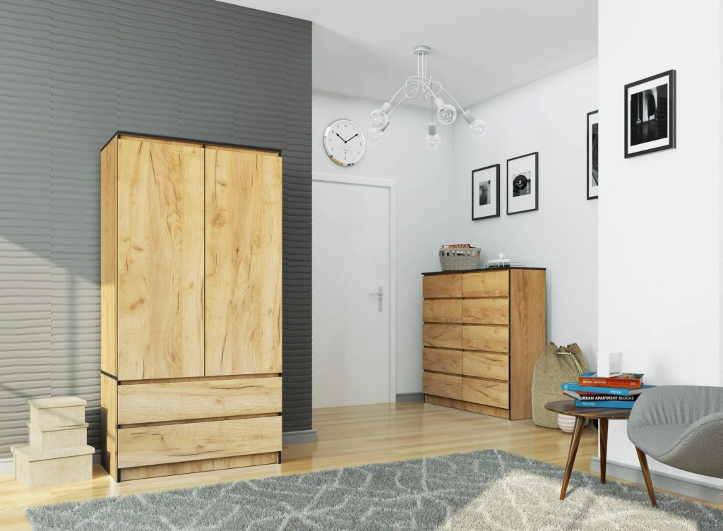 Armadio AKORD S90 Quercia Craft 90 cm 2 ante 2 cassetti 90x51x180 cm