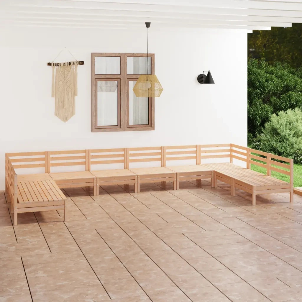 Set Salotto da Giardino 10 pz in Legno Massello di Pino 3083424