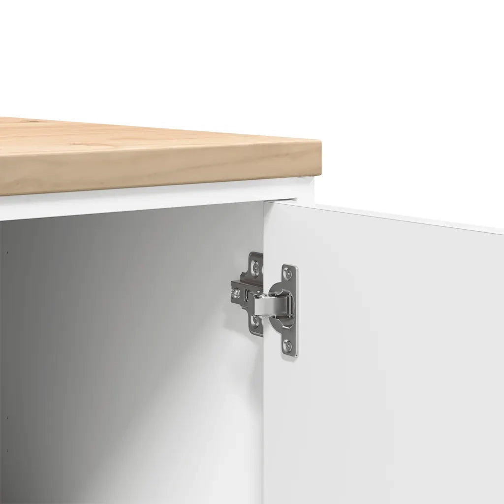 Armadietto da Garage Bianco 30x51x85 cm Legno Massello di Pino CFW3205159