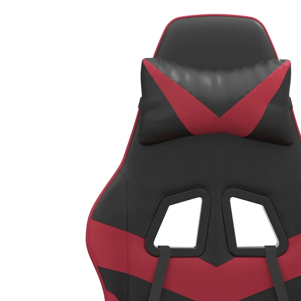Sedia Gaming Girevole Poggiapiedi Nero e Rosso Vino Similpelle cod mxl 68104