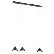 Sospensione Minimal Skadi 3 Luci In Acciaio Nero