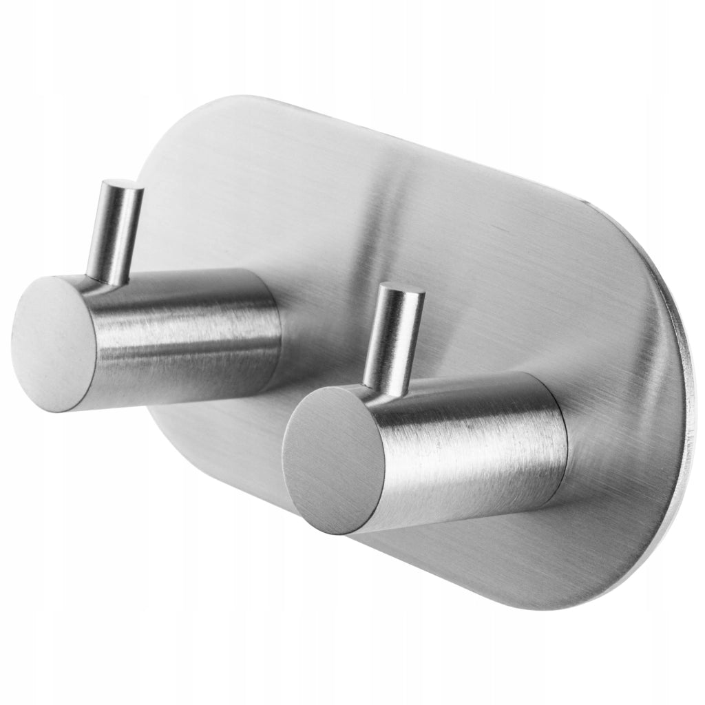 Portasciugamani da bagno KADAX con 2 ganci autoadesivi, argento, resistente