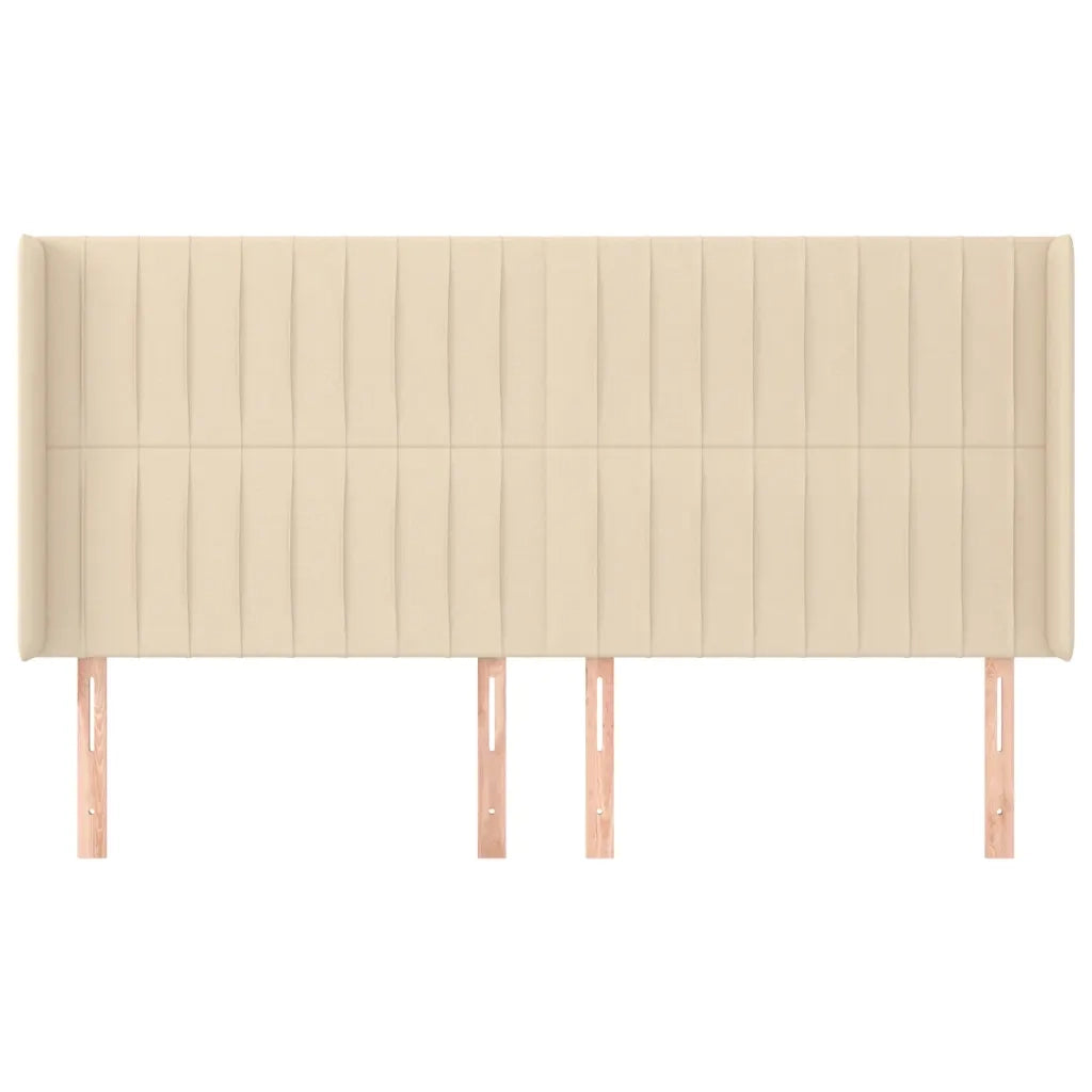 Testiera | Testata ad Orecchio Crema 203x23x118/128 cm in Tessuto