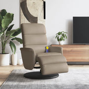 Poltrona Reclinabile Massaggi Poggiapiedi Cappuccino Similpelle 356728
