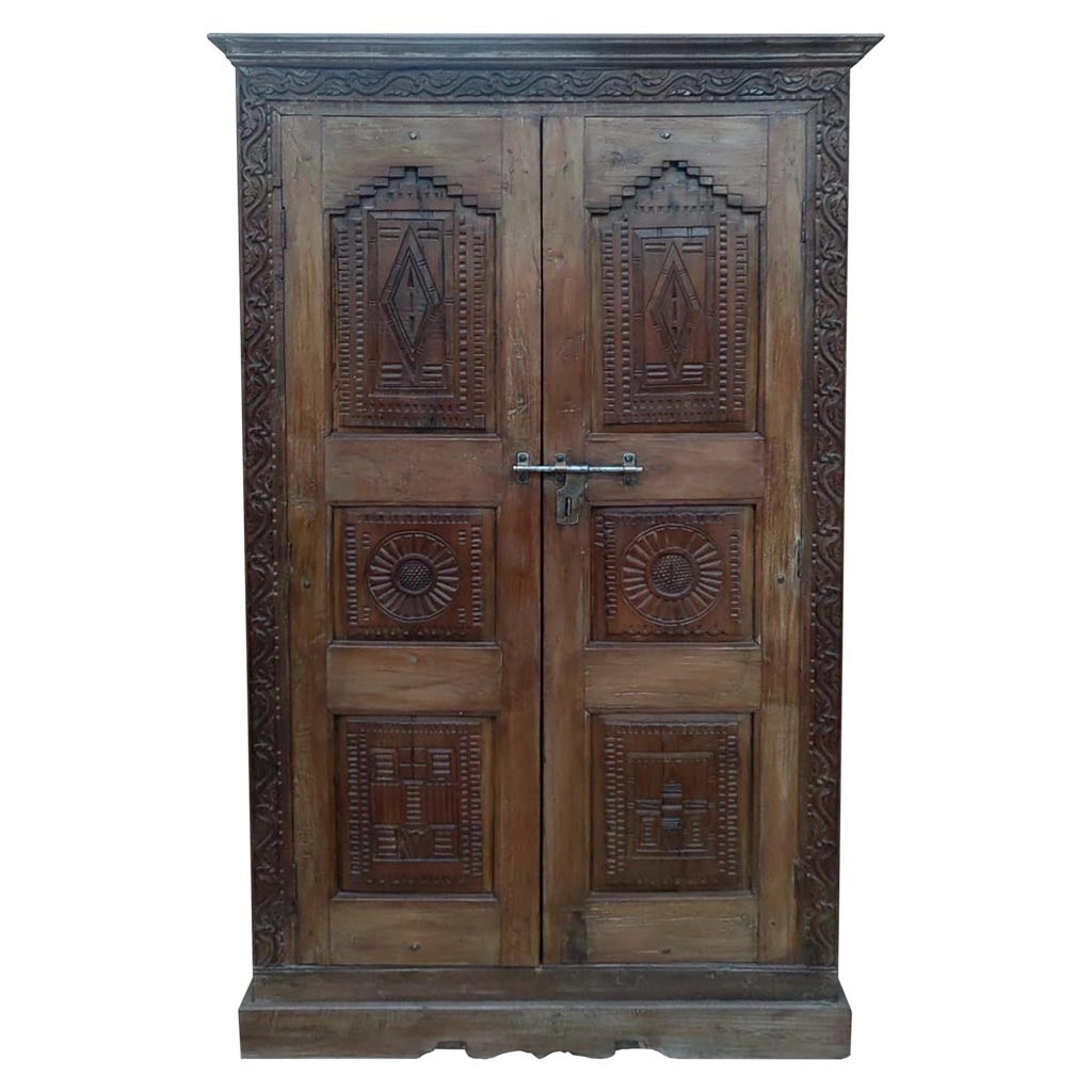 Armadio in legno marrone 124x41x212h