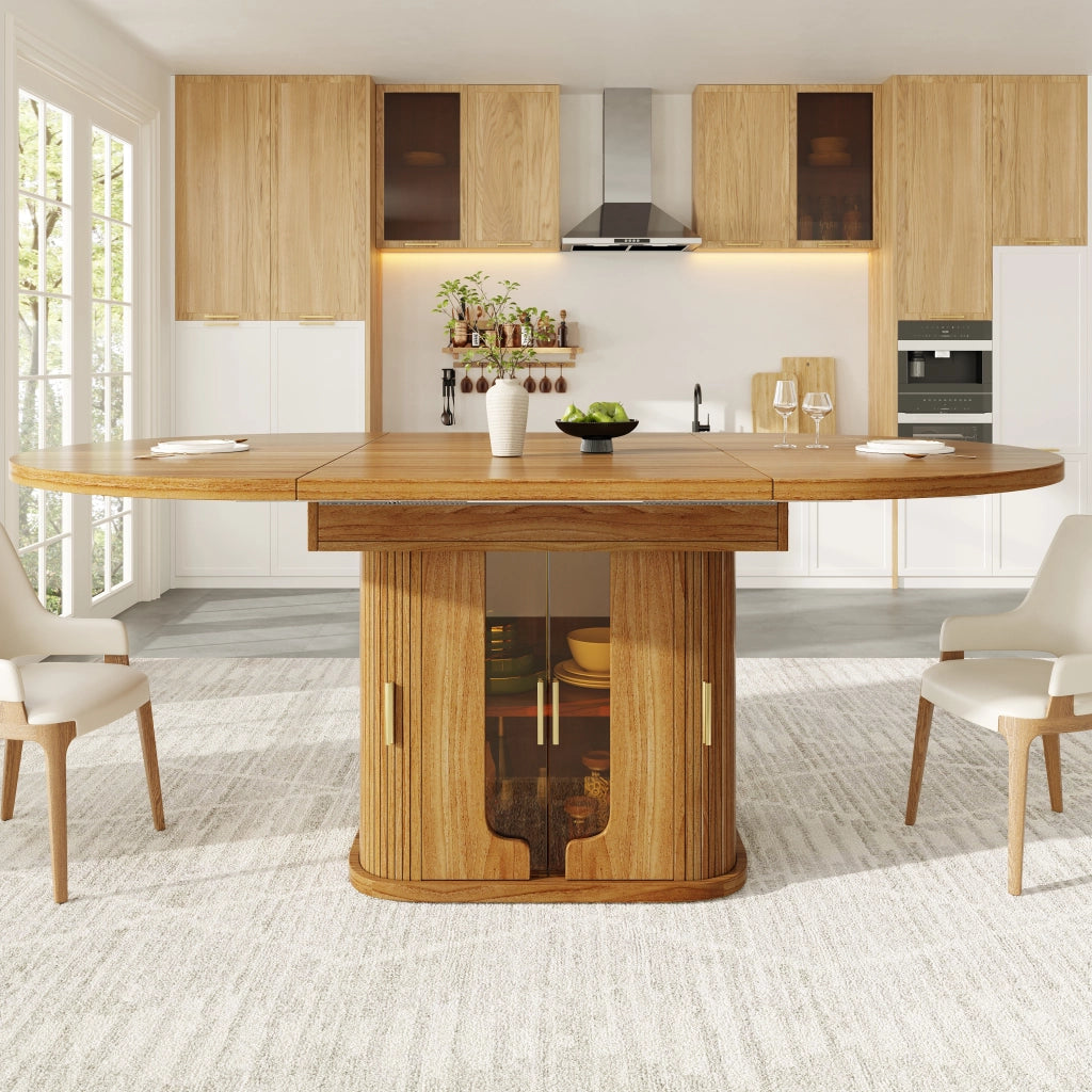 Tavolo da Pranzo Rotondo Allungabile ¨C Xylo ¨C Noce, 118-158 cm, 6 Persone