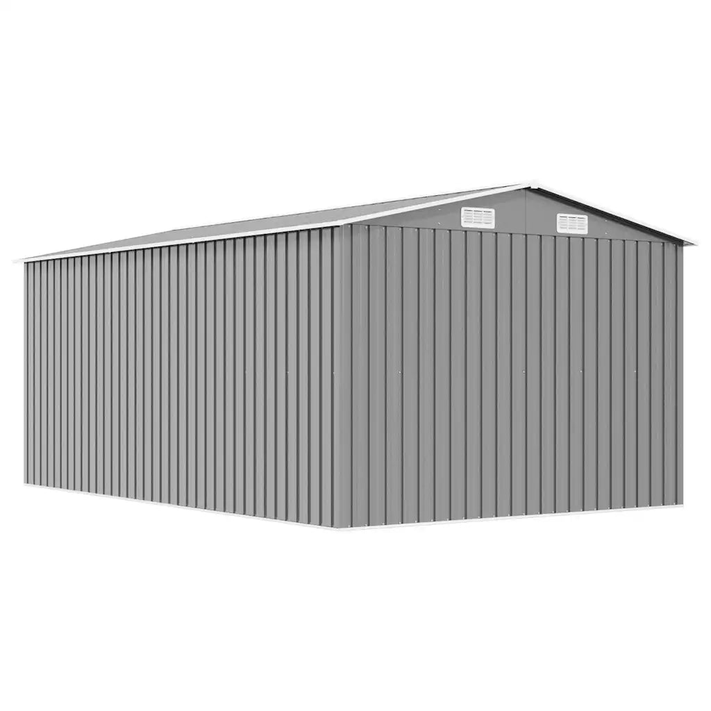 Casetta da Giardino 257x392x181 cm in Metallo Grigio 143345
