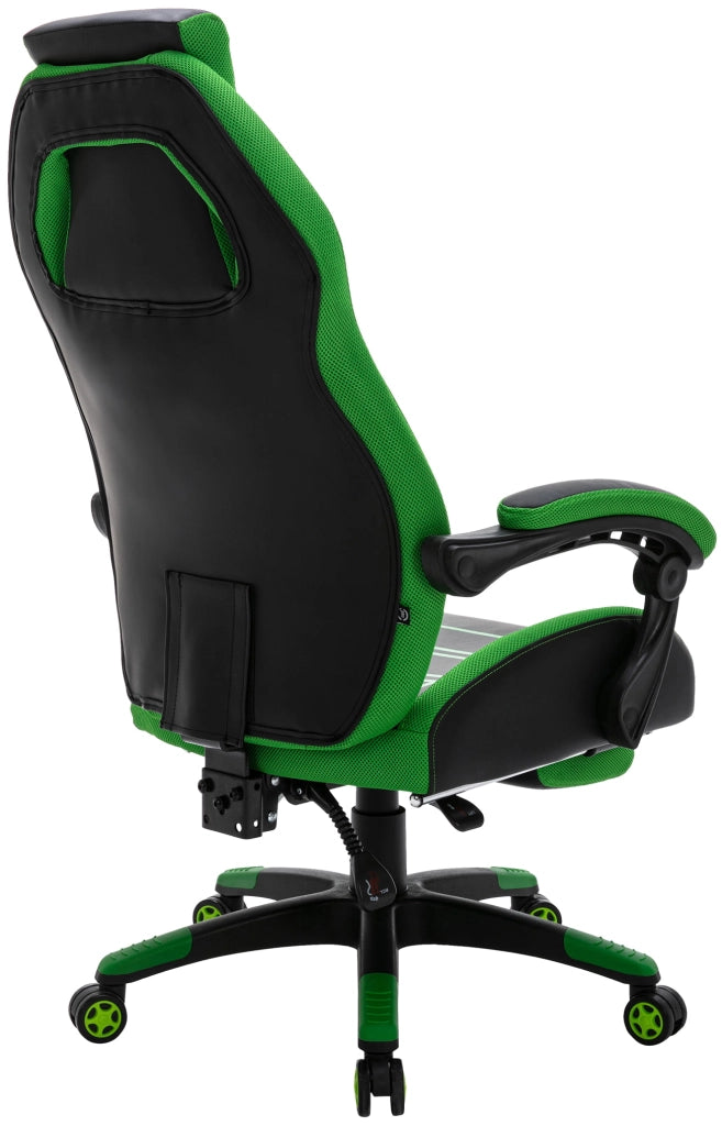 Sedia da ufficio Clovis in similpelle Nero/verde
