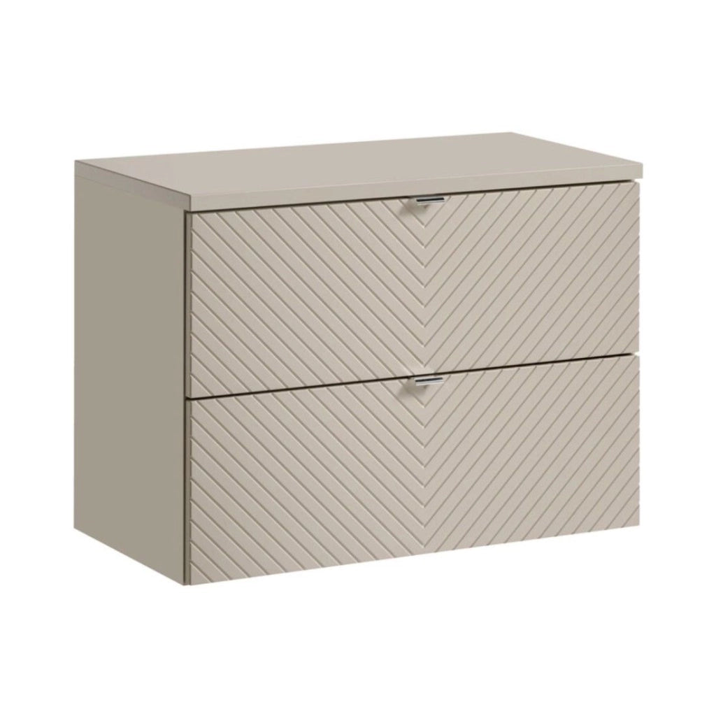 Set da bagno AOKI: mobile sottolavabo con cassetti 80cm + piano lavabo beige