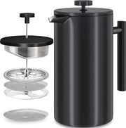French Press Koffiezetapparaat 34oz - Cafetière a doppia parete con sistema di filtro a 3 livelli