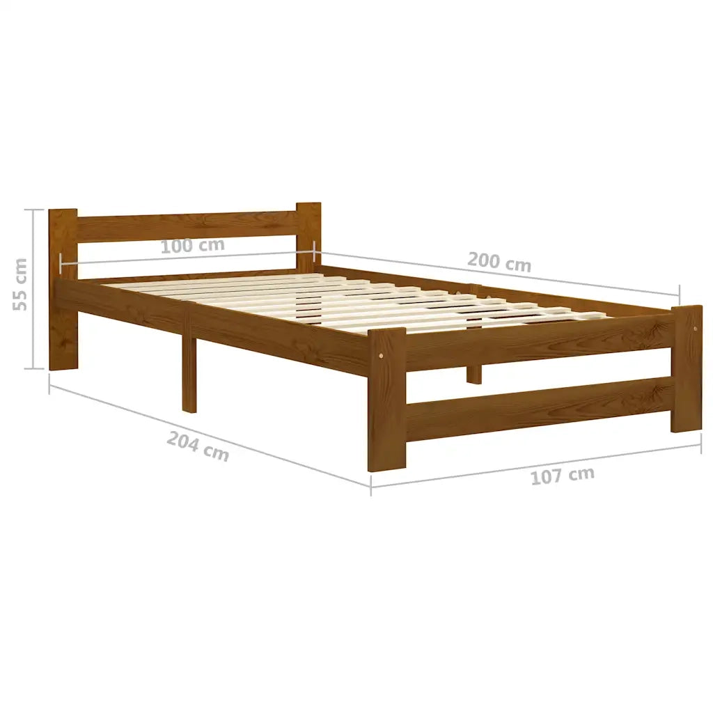 Giroletto senza Materaso Ambrato in Legno di Pino 100x200cm