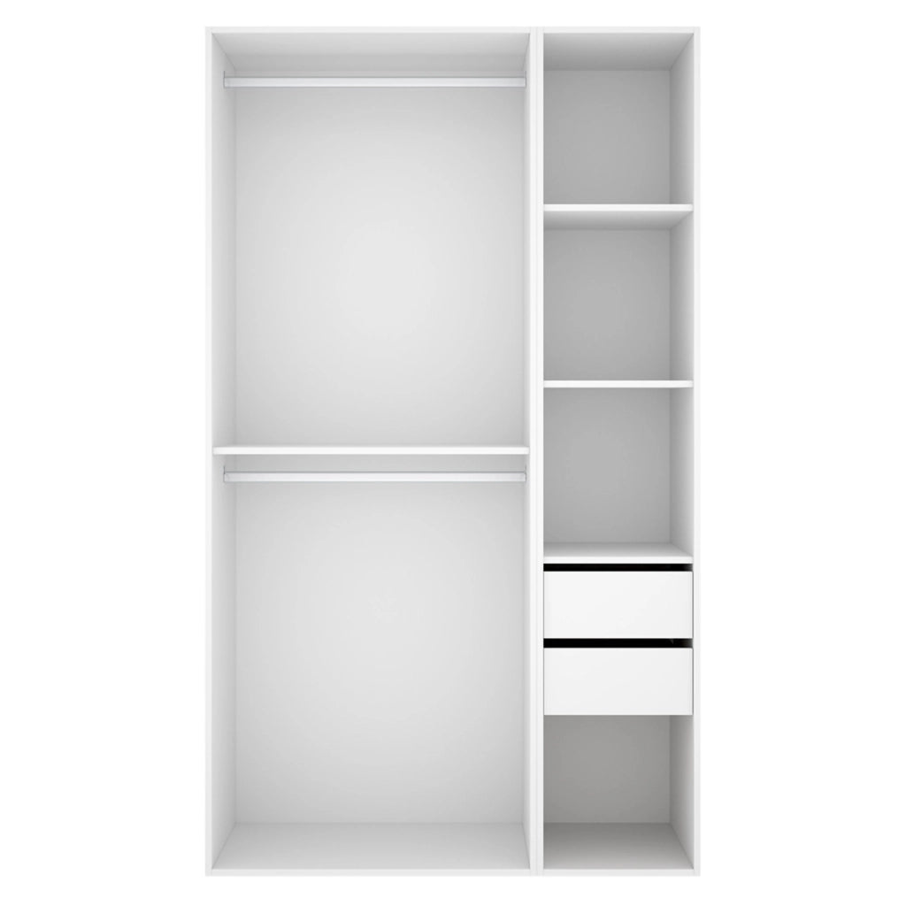 Armadio Camera da Letto Fellowship, Guardaroba Grande 4 Ripiani, 45x205h cm Bianco