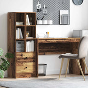 Scrivania con cassetto con lo scaffale 2 pcs Legno vecchio 3337335