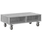 Tavolino | Tavolo laterale con Ruote Grigio Sonoma 90 x 50 x 30 cm