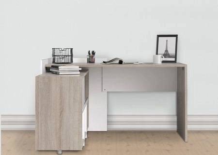 Canaro, Scrivania Angolare, 140x120x80.4h cm Marrone Quercia