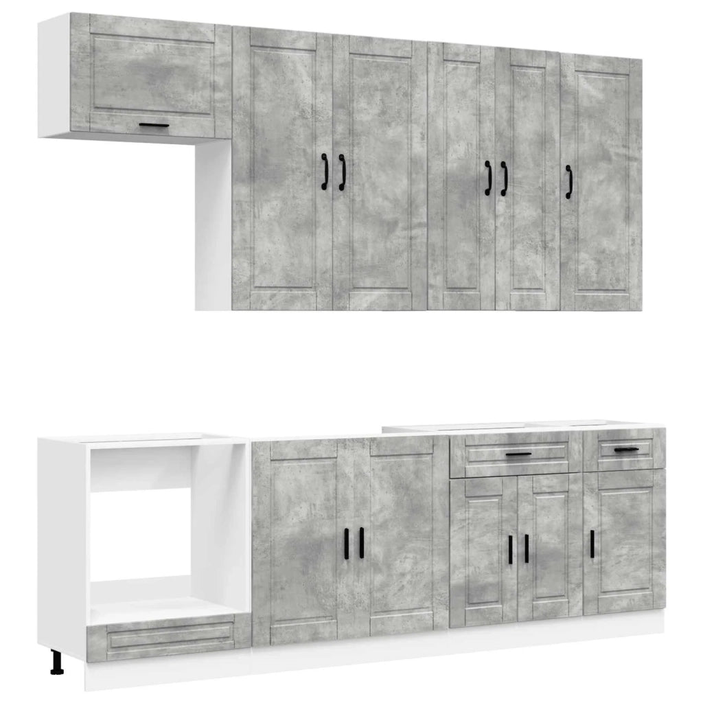 Unità Cucina PORTO 8 pcs Grigio Cemento Legno ingegnerizzato 3438166