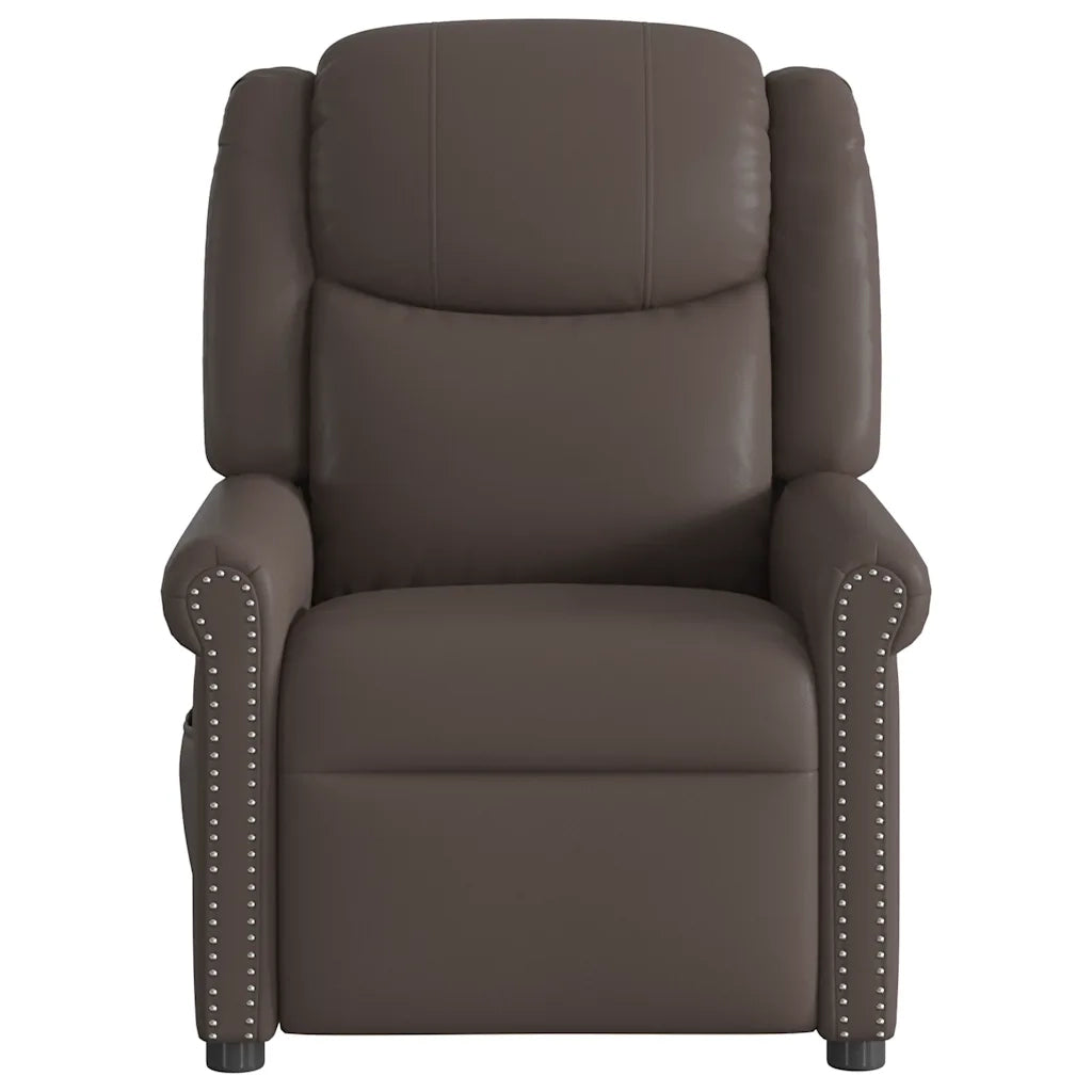 Poltrona Massaggiante Reclinabile Elettrica Marrone Similpelle 3303417