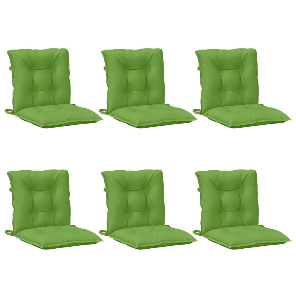 Cuscini Sedia Schiena Bassa 6 pz Verde Mélange 100x50x7 Tessuto 4002396