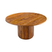 Tavolo da pranzo YONA rotondo 120 cm – Tavolo rustico in legno massello di sheesham