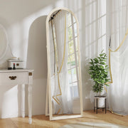 Specchio da terra a figura intera 50 x 160 cm con montaggio a parete e struttura ad arco, bianco